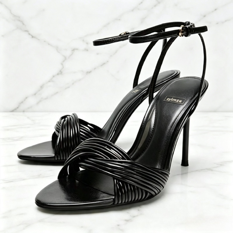 Women Shoes Brands - Sandały na szpilce z paskami z