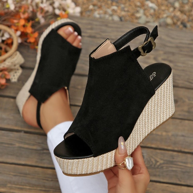 Espadrille Wedge Shoes - Damskie sandały letnie na koturnie, platformie,