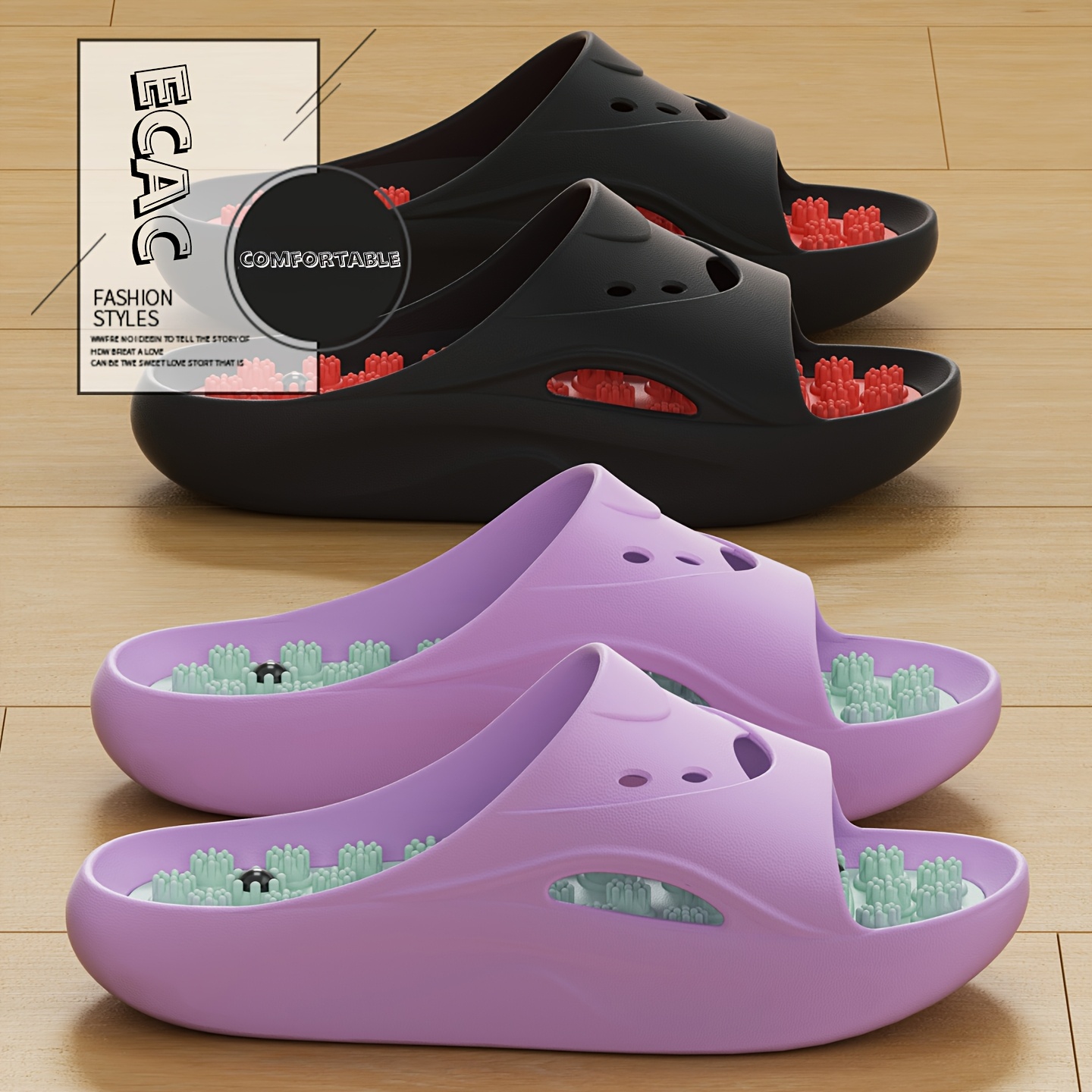 Women'S Shoes Cloud - Damskie Męskie Klapki Masujące EVA z