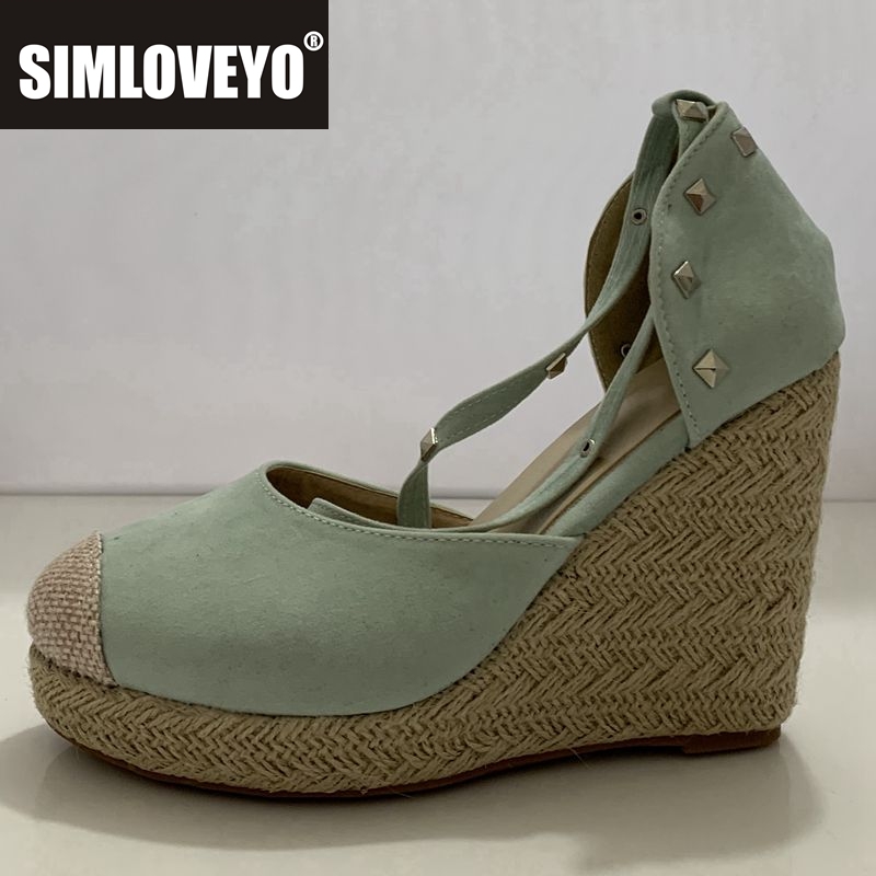 Espadrille Wedge Shoes - Espadryle SIMLOVEYO damskie sandały na koturnie