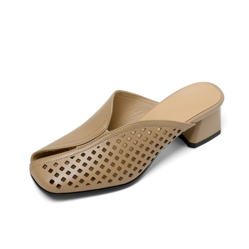 Women'S Shoes In Wide Width - Klapki na obcasie Gruby obcas Wsuwane
