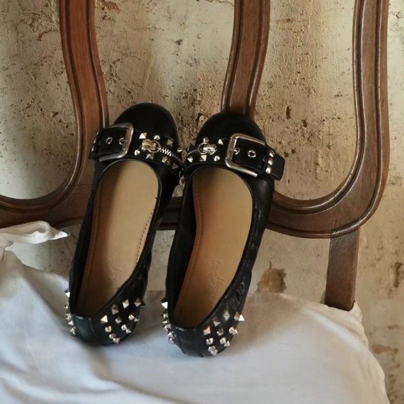 Shoes Women Pumps - Damskie skórzane buty Mary Jane z