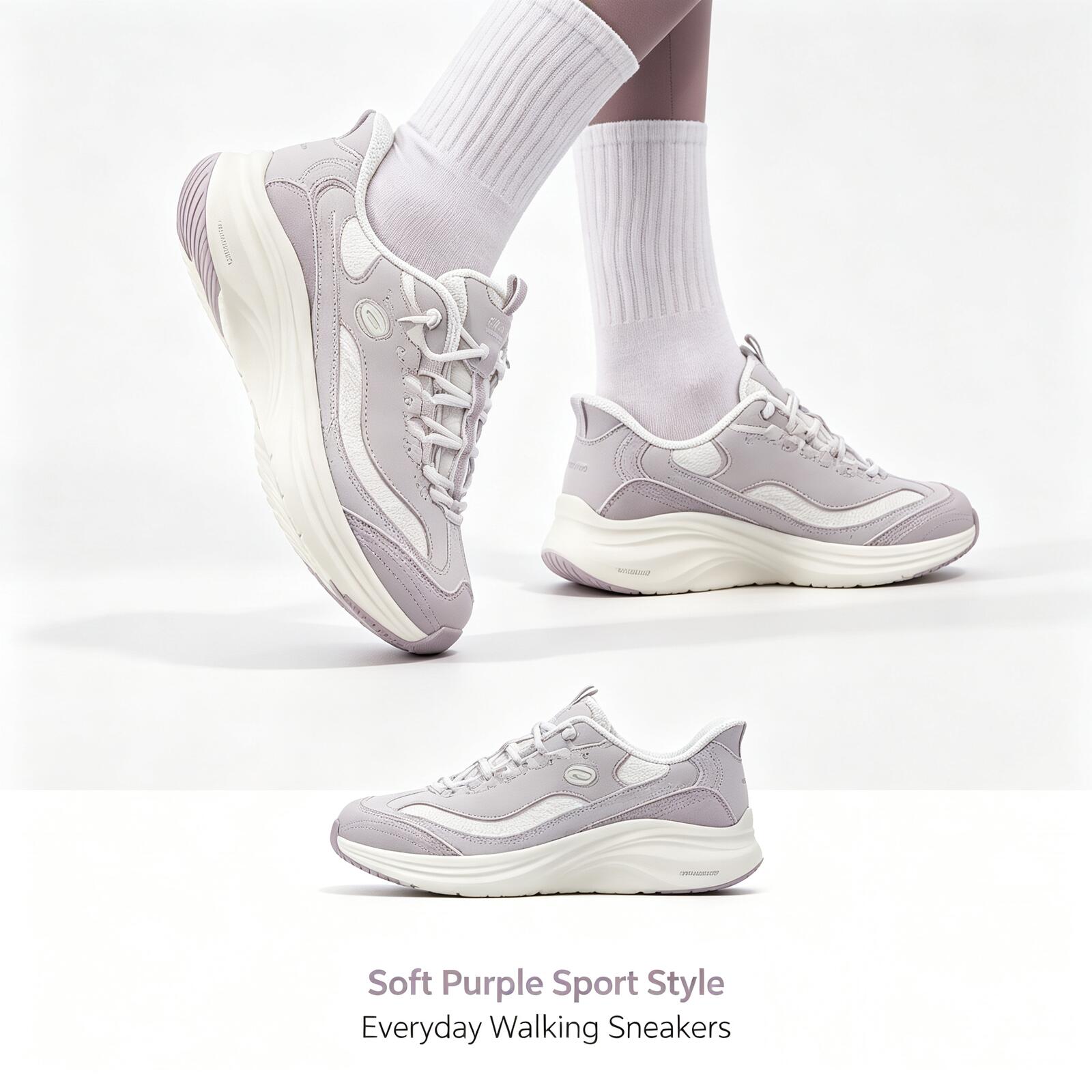 Women Shoes Skechers - Damskie buty do biegania Skechers, lawendowe,