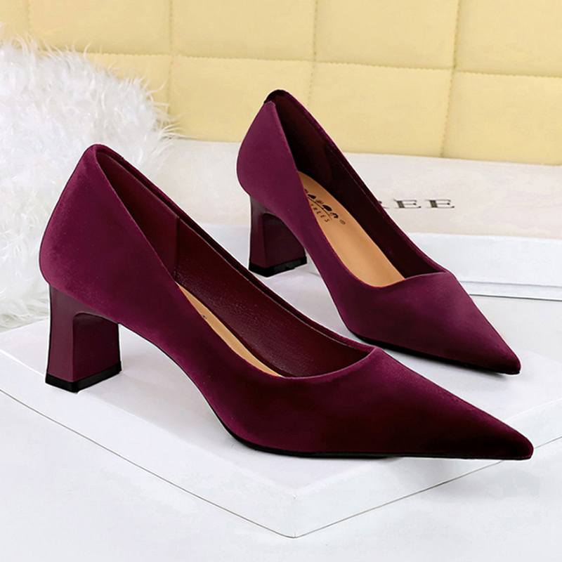 Damskie aksamitne czółenka New – Women'S Shoes Navy Blue recenzja i cena
