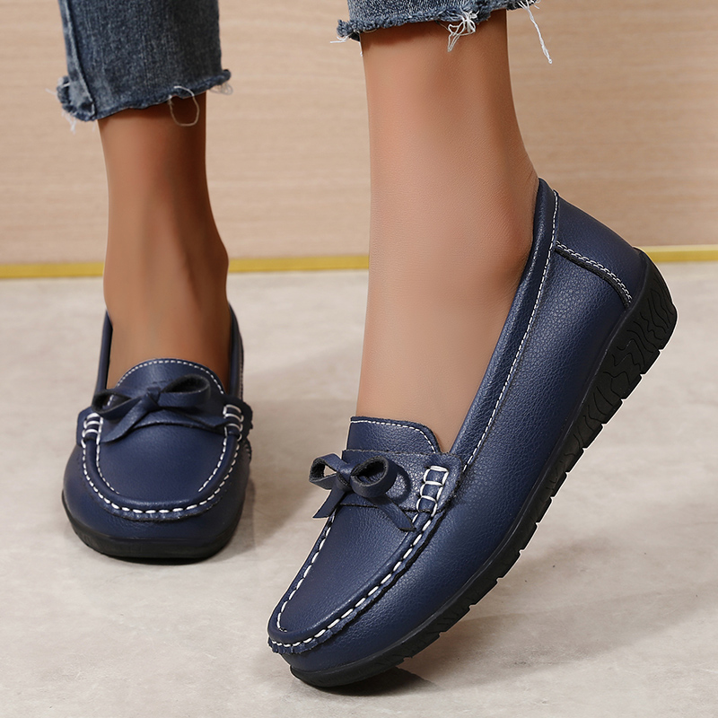 Damskie baleriny z prawdziwej  – Women'S Shoes Loafers Black recenzja i cena