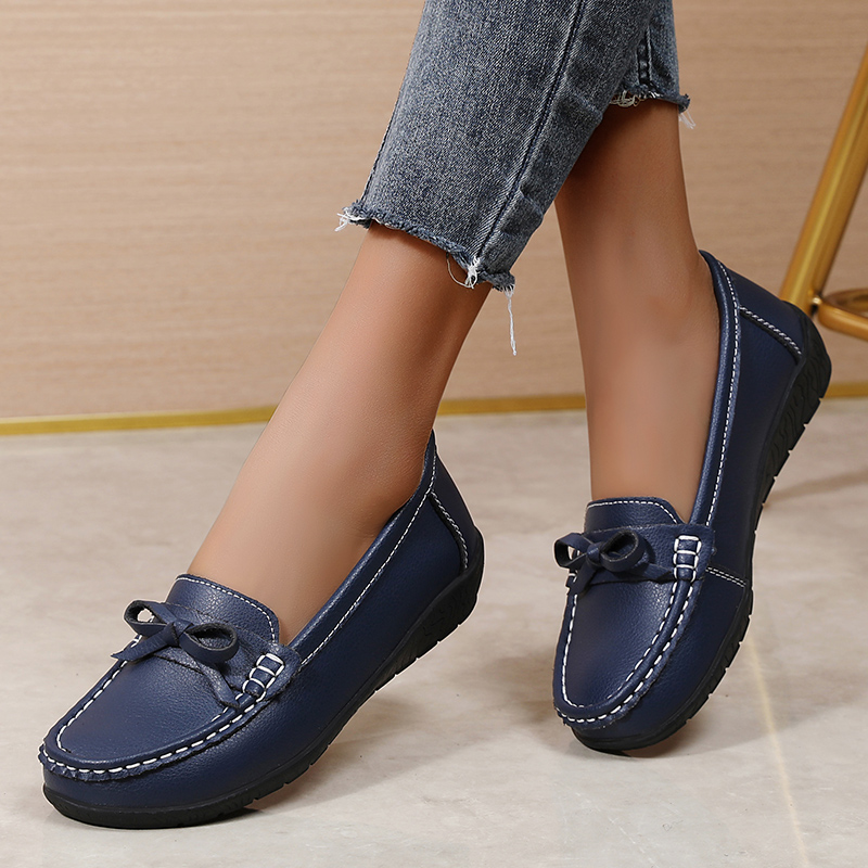 Damskie baleriny z prawdziwej  – Women'S Shoes Loafers Black recenzja i cena