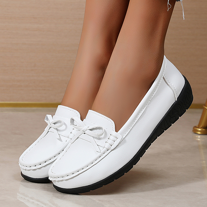 Damskie baleriny z prawdziwej  – Women'S Shoes Loafers Black recenzja i cena