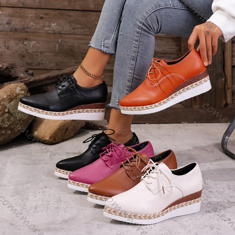 Skórzane sznurowane damskie ok – Espadrille Wedge Shoes recenzja i cena