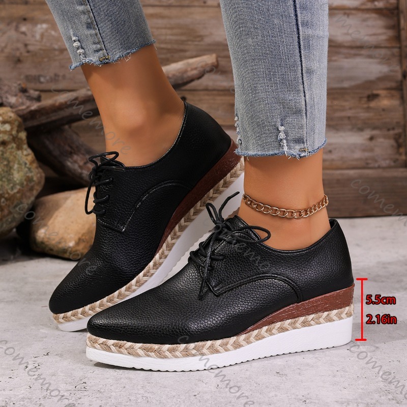 Skórzane sznurowane damskie ok – Espadrille Wedge Shoes recenzja i cena