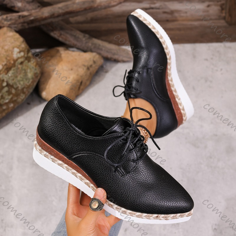 Skórzane sznurowane damskie ok – Espadrille Wedge Shoes recenzja i cena
