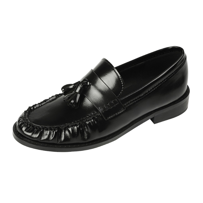 Czarne lakierowane mokasyny na – Women'S Shoes Loafers Black recenzja i cena