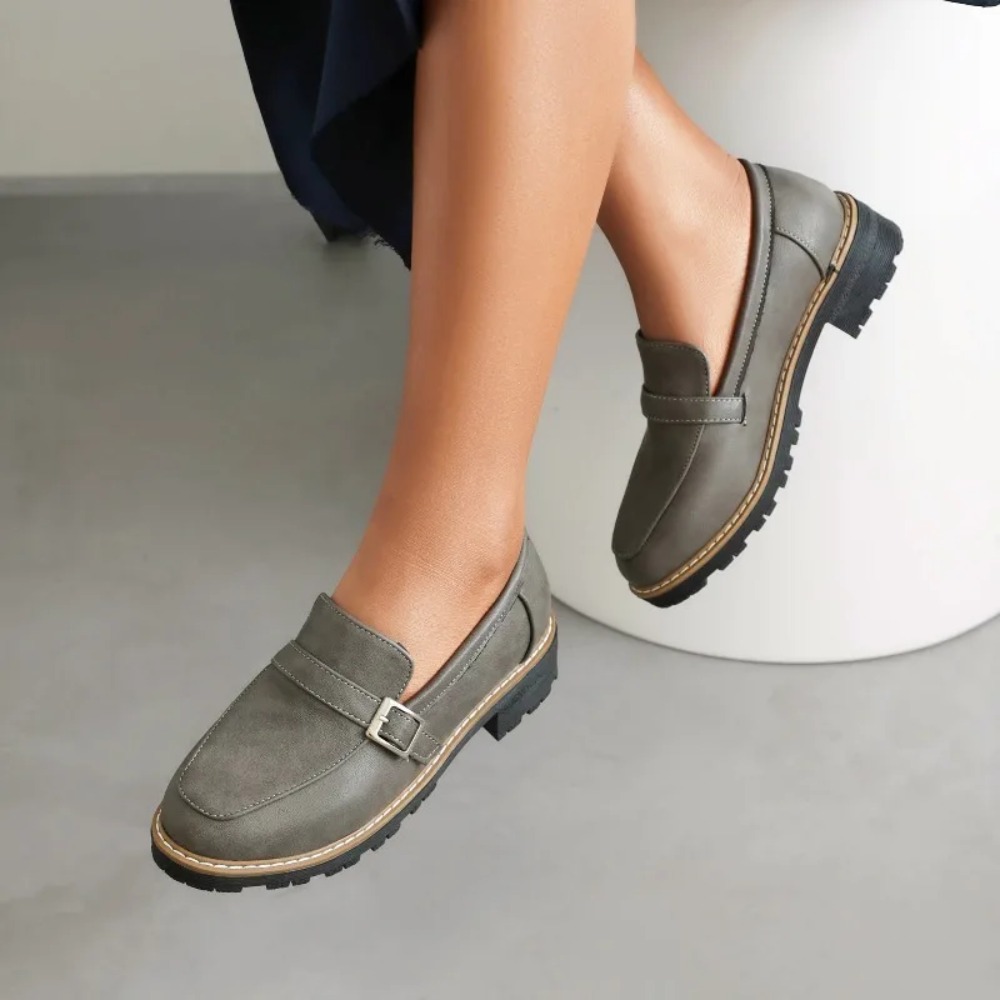Damskie czarne skórzane mokasy – Women'S Shoes Loafers Black recenzja i cena