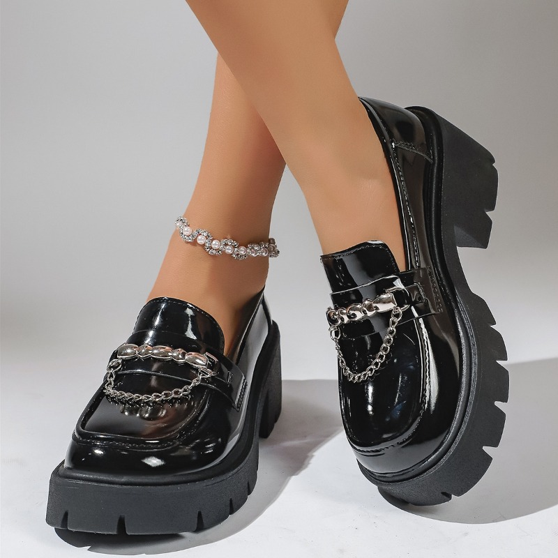 Modne mokasyny na platformie z – Women'S Shoes Loafers Black recenzja i cena