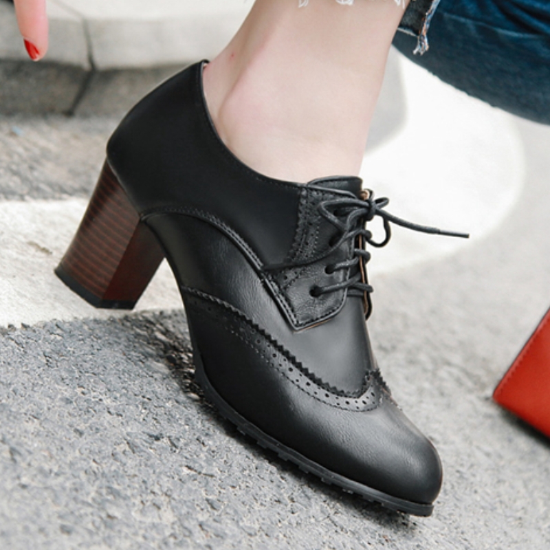 Vintage damskie buty na wysoki – Women'S Shoes Loafers Black recenzja i cena