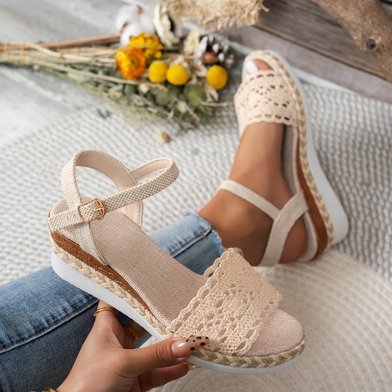 Damskie sandały na koturnie z  – Espadrille Wedge Shoes recenzja i cena