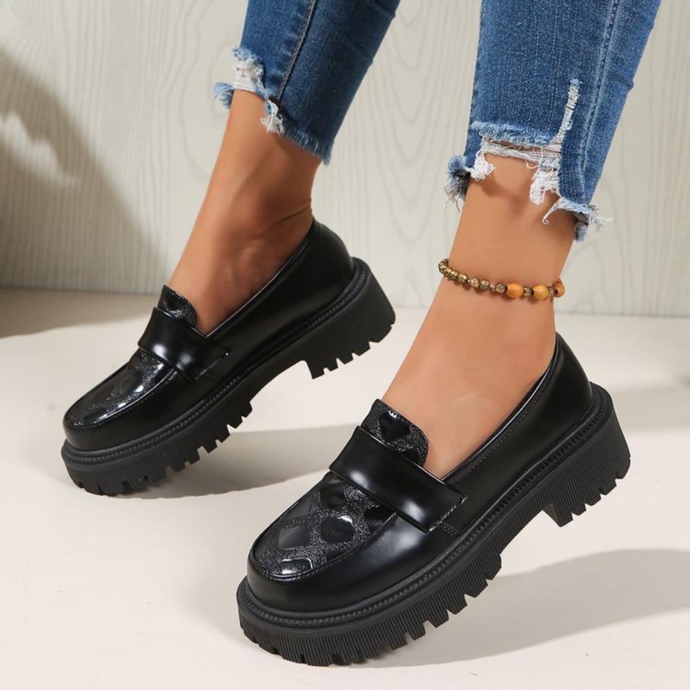 Damskie mokasyny na platformie – Women'S Shoes Loafers Black recenzja i cena