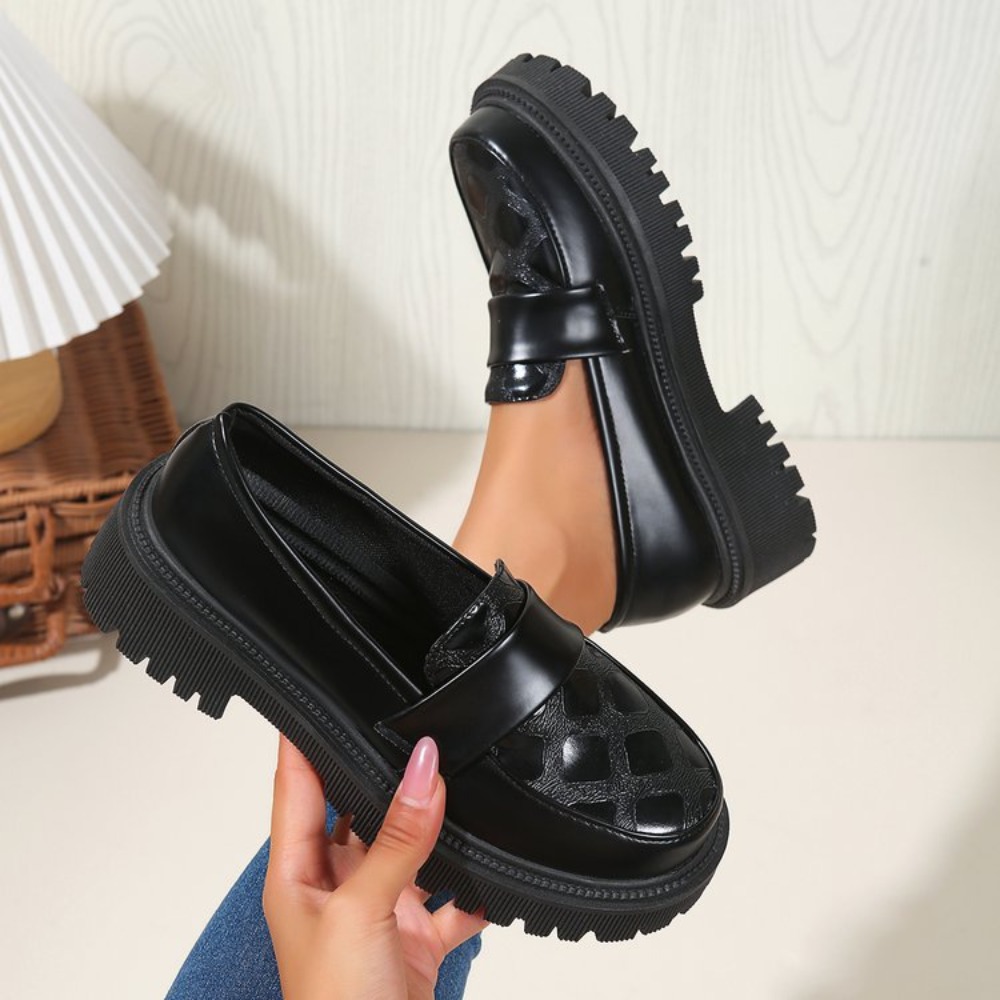 Damskie mokasyny na platformie – Women'S Shoes Loafers Black recenzja i cena
