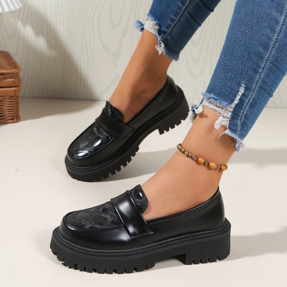 Damskie mokasyny na platformie – Women'S Shoes Loafers Black recenzja i cena