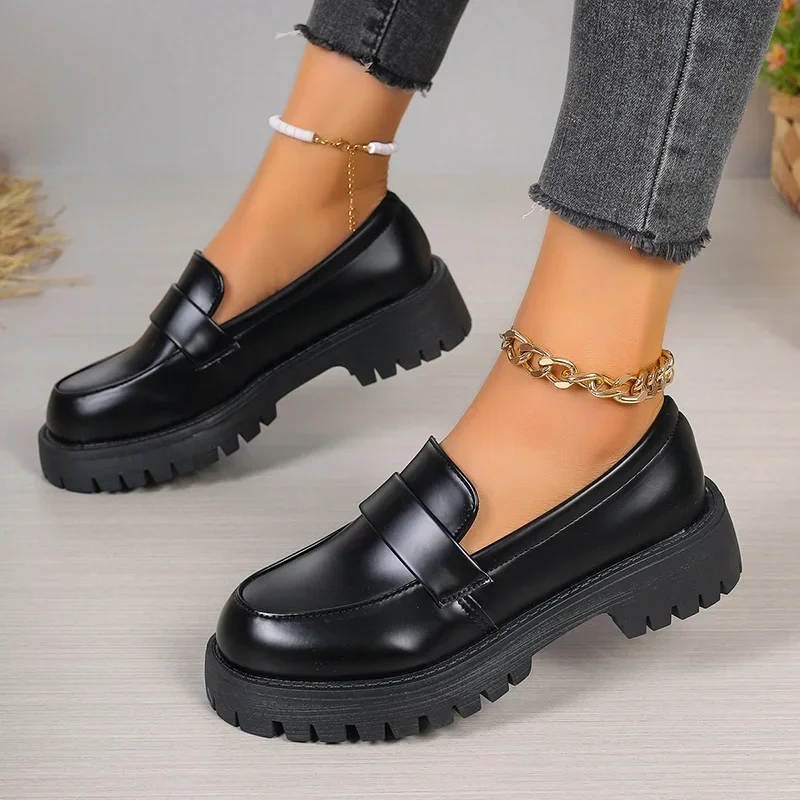 Mokasyny damskie plus size 35- – Women'S Shoes Loafers Black recenzja i cena