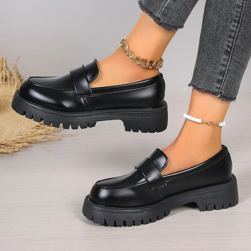 Mokasyny damskie plus size 35- – Women'S Shoes Loafers Black recenzja i cena