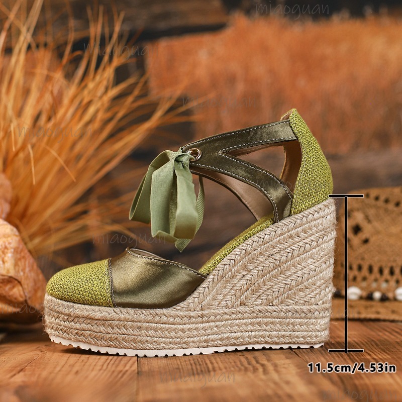 Sandały damskie z okrągłym nos – Espadrille Wedge Shoes recenzja i cena