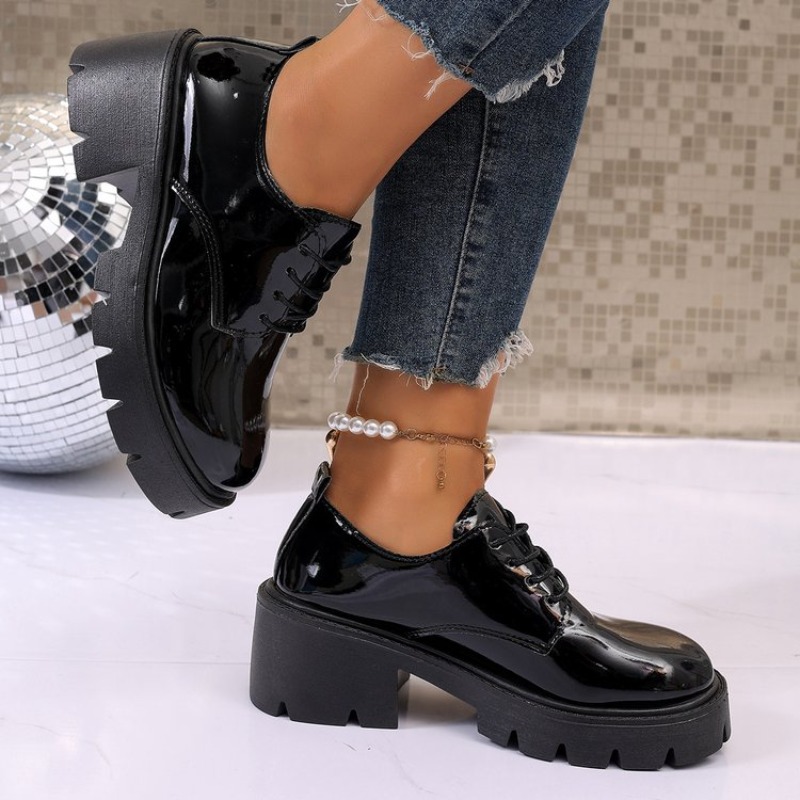 Nowe damskie czarne platformy  – Women'S Shoes Loafers Black recenzja i cena