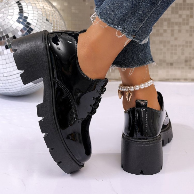 Nowe damskie czarne platformy  – Women'S Shoes Loafers Black recenzja i cena