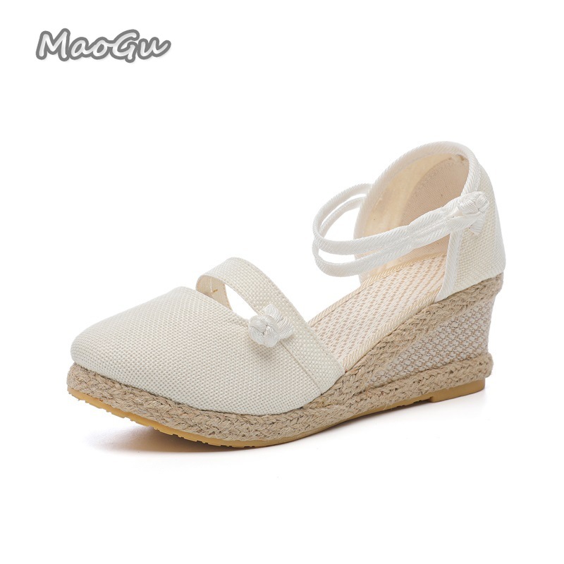 Damskie lniane espadryle na ko – Espadrille Wedge Shoes recenzja i cena