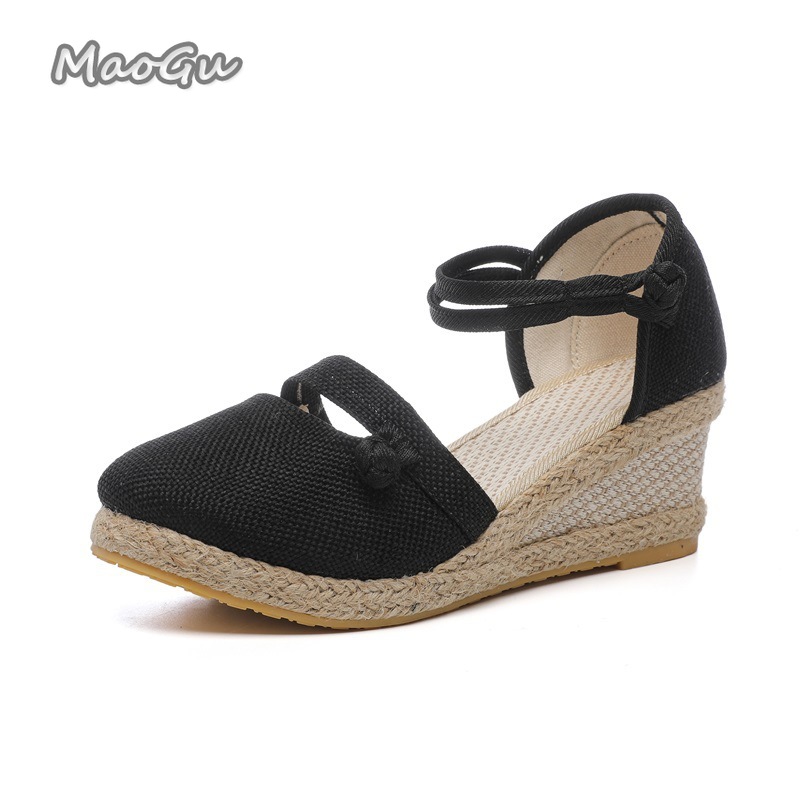 Damskie lniane espadryle na ko – Espadrille Wedge Shoes recenzja i cena
